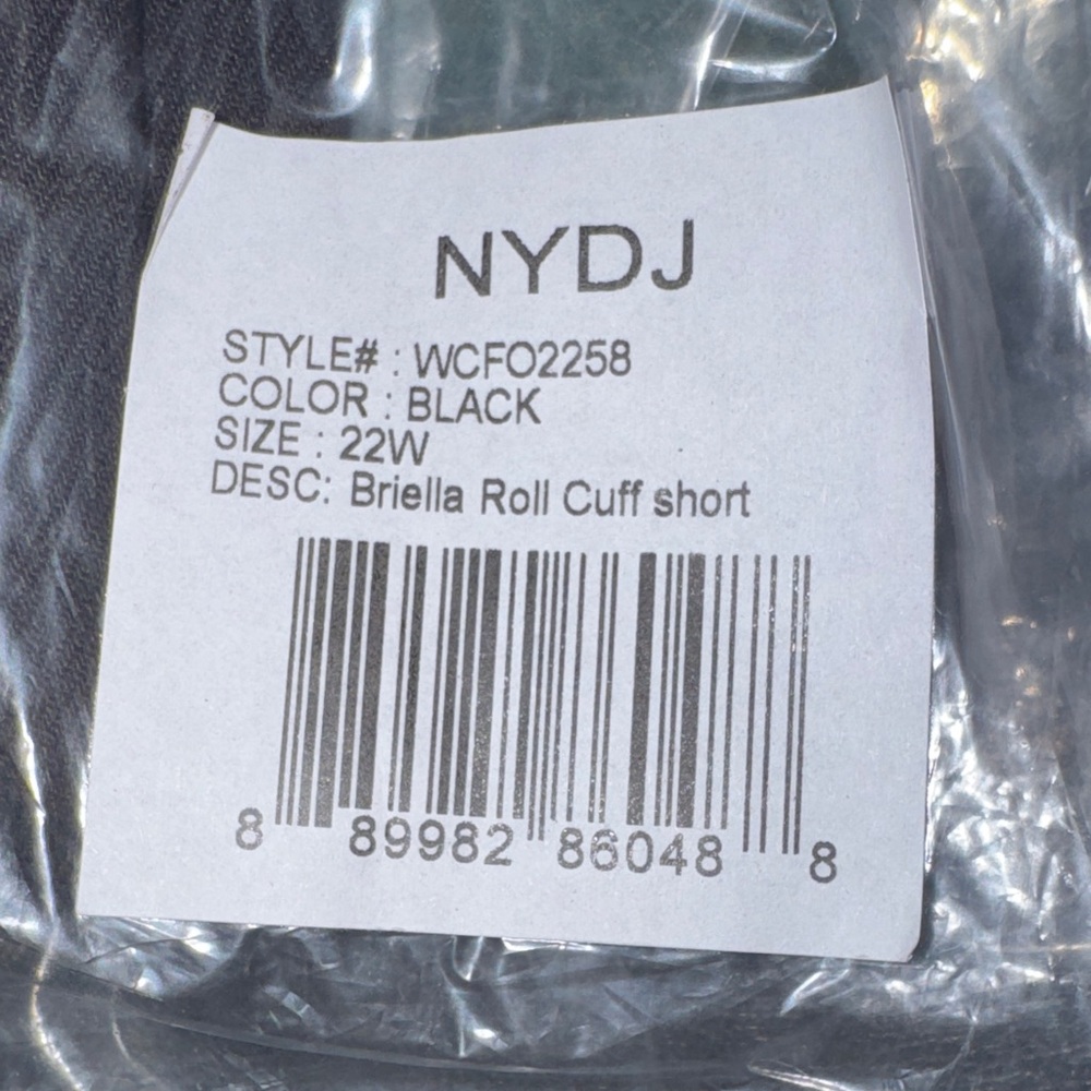 NYDJ Black Briella Cuff Shorts 22W